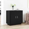 Image de Buffet vidaXL noir aspect chêne 80 x 40 x 75 cm en aggloméré
