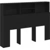 Image de vidaXL, panneau de tête de meuble, noir, imitation chêne, matériau composite en bois