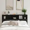 Image de vidaXL Tête de lit Armoire noire imitation chêne 180 x 19 x 103,5 cm