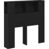 Image de vidaXL Tête de lit Armoire avec étagère Noir imitation chêne Matériau dérivé du bois