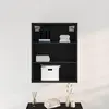 Image de Armoire murale suspendue vidaXL, aspect chêne noir, 69,5 x 32,5 x 90 cm