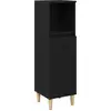 Image de vidaXL Armoire de salle de bain avec porte noire imitation chêne 30 x 30 x 100 cm