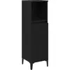Image de vidaXL Armoire de salle de bain avec porte noire imitation chêne 30 x 30 x 100 cm