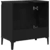 Image de vidaXL Armoire de lavabo avec porte noir imitation chêne 58 x 33 x 60 cm