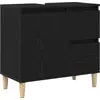 Image de vidaXL Armoire de salle de bain avec porte Noir imitation chêne 65 x 33 x 60 cm