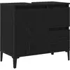 Image de vidaXL Armoire de salle de bain avec porte Noir imitation chêne 65 x 33 x 60 cm
