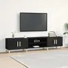 Image de vidaXL Meuble TV noir imitation chêne 180 x 31,5 x 40 cm
