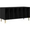 Image de vidaXL Meuble à disques noir imitation chêne 100 x 38 x 48 cm