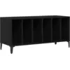 Image de vidaXL Meuble à disques noir imitation chêne 100 x 38 x 48 cm
