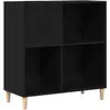 Image de vidaXL Meuble à disques noir imitation chêne 84,5 x 38 x 89 cm