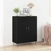 Image de vidaXL Sideboard noir imitation chêne 69,5 x 34 x 90 cm Bois composite