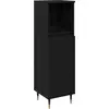 Image de vidaXL Armoire de salle de bain avec porte noire imitation chêne 30 x 30 x 100 cm