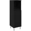 Image de vidaXL Armoire de salle de bain avec porte noire imitation chêne 30 x 30 x 100 cm