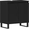 Image de vidaXL Armoire de lavabo avec porte noir imitation chêne 58 x 33 x 60 cm