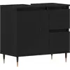 Image de vidaXL Armoire de salle de bain avec porte Noir imitation chêne 65 x 33 x 60 cm