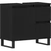 Image de vidaXL Armoire de lavabo avec porte noir imitation chêne 65 x 33 x 60 cm