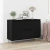 Image de Buffet vidaXL noir aspect chêne 101,5 x 35 x 70 cm en aggloméré