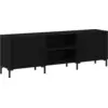 Image de Ensemble de meubles TV vidaXL, noir, aspect chêne, 150 x 30 x 50 cm