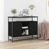 Image de vidaXL Sideboard noir imitation chêne 100 x 35 x 80 cm Bois composite