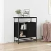 Image de Buffet vidaXL noir aspect chêne 69 x 35 x 80 cm en aggloméré