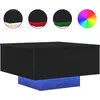 Image de vidaXL Table basse noire imitation chêne 55 x 55 x 31 cm Bois composite