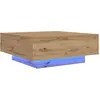 Image de Table basse avec éclairage Led Chêne Craft 80X80X31 Cm Lumarko