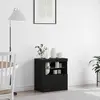 Image de Buffet LED vidaXL noir 60,5 x 37 x 67 cm en aggloméré