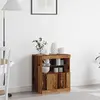 Image de vidaXL Buffet LED marron 60,5 x 37 x 67 cm Matériau dérivé du bois