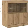 Image de vidaXL Buffet LED marron 60,5 x 37 x 67 cm Matériau dérivé du bois