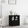 Image de Buffet LED vidaXL noir 60,5 x 37 x 67 cm en aggloméré