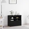 Image de Buffet LED vidaXL noir 81 x 37 x 66,5 cm en aggloméré