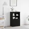 Image de Buffet LED vidaXL noir 60 x 37 x 100 cm en aggloméré