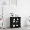 Image de vidaXL LED-Sideboard noir imitation chêne 60,5 x 37 x 67 cm