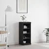 Image de vidaXL LED-Sideboard noir imitation chêne 41 x 37 x 100 cm