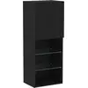 Image de Ensemble de meubles TV vidaXL avec éclairage LED, aspect chêne noir, 40,5 x 30 x 102 cm