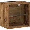 Image de vidaXL Étagère flottante avec lumière LED Marron 40 x 28,5 x 40 cm