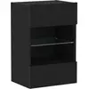 Image de Ensemble meuble TV vidaXL noir 40 x 30 x 60,5 cm en aggloméré