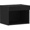 Image de Ensemble meuble TV vidaXL avec éclairage LED, aspect chêne noir, 40 x 30 x 30 cm