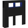 Image de vidaXL Tête de lit LED noir imitation chêne 100 x 18,5 x 103,5 cm