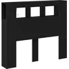 Image de vidaXL Tête de lit LED noir imitation chêne 120 x 18,5 x 103,5 cm