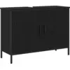 Image de Meuble sous-vasque vidaXL avec porte, aspect chêne noir, 80 x 30 x 60 cm