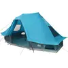 Image de vidaXL Tente tipi avec toit et rangement Bleu 466 x 310 x 240 cm Taffetas