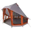 Image de Tente tipi vidaXL avec toit, gris et orange, 404 x 370 x 270 cm, en taffetas