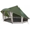 Image de Tente tipi vidaXL avec toit et espace de rangement, verte, 508 x 470 x 300 cm, en taffetas
