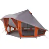 Image de Tente tipi vidaXL avec toit, gris et orange, 508 x 470 x 300 cm, en taffetas