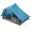 Image de Tente tipi vidaXL avec toit et espace de rangement, bleue, 364 x 281 x 257 cm, en taffetas