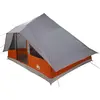 Image de Tente tipi vidaXL avec toit, gris et orange, 364 x 281 x 257 cm, taffetas