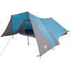Image de Tente tipi vidaXL avec toit et espace de rangement, bleue, 660 x 456 x 200 cm, en taffetas