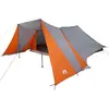 Image de Tente tipi vidaXL avec toit, gris et orange, 660 x 456 x 200 cm, en taffetas