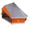 Image de vidaXL Tente tipi avec toit gris et orange 400 x 346 x 250 cm Taffetas